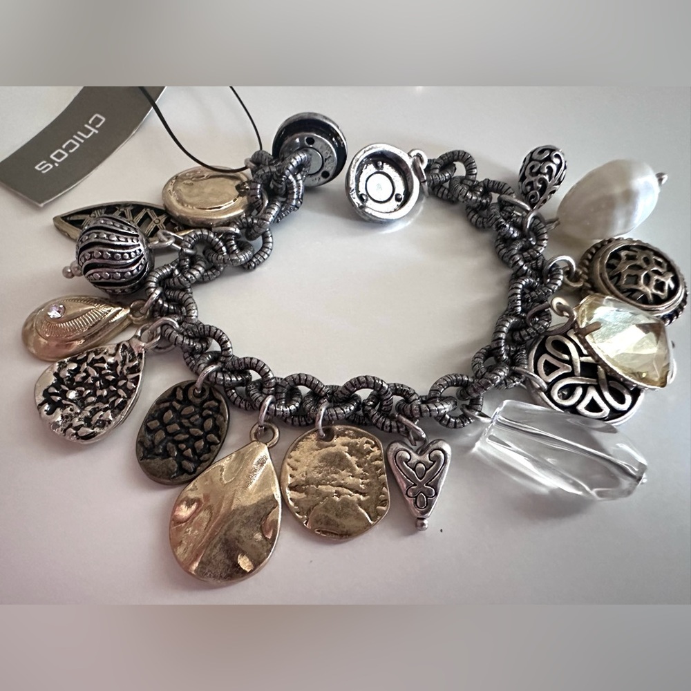 Chico’s Charm Bracelets, Varied Gemstones and Mixed Metals NEW WITH TAGS - Picture 5 of 16